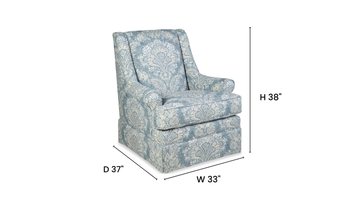 Klaussner Fairview Fabric Accent Chair with Swivel Glider Function