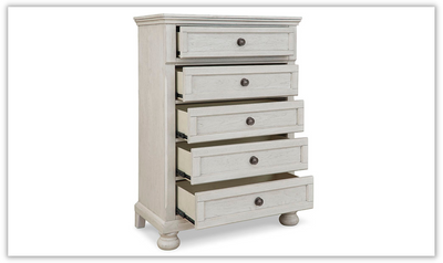 Robbinsdale White Wooden Bedroom Set with Storage