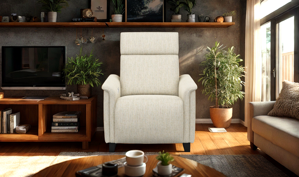 Felix Power Recliner Chair in Cream with Power Headrest-jennifer furniture