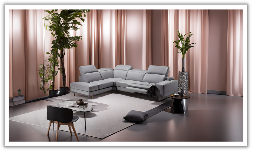Get Episode L shaped Leather Sectional Sofa with Adjustable