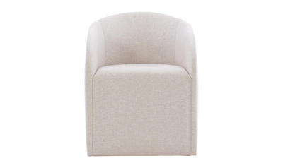 Bernhardt Finch Beige Fabric Arm Dining Chair with No Visible Legs