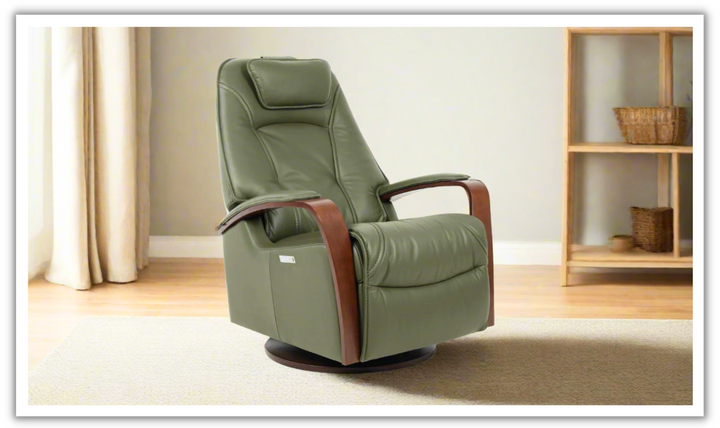 Fjords Helsinki Leather Upholstered Motorized Power Recliner Chair