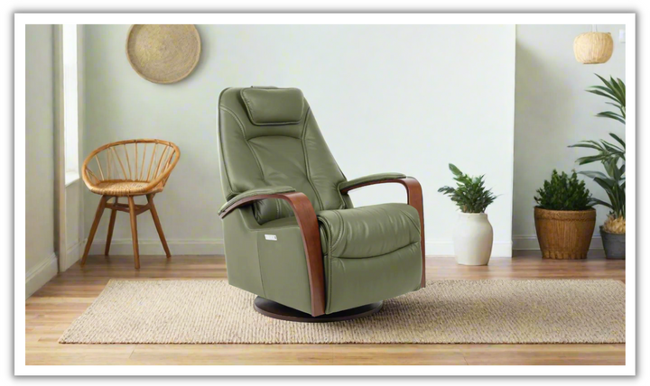 Fjords Helsinki Leather Upholstered Motorized Power Recliner Chair