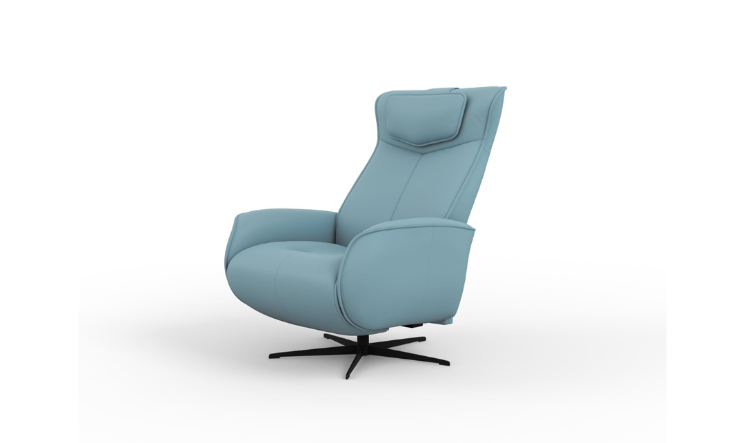 Fjords Axel Leather Power Recliner Chair with Swivel Glider Base