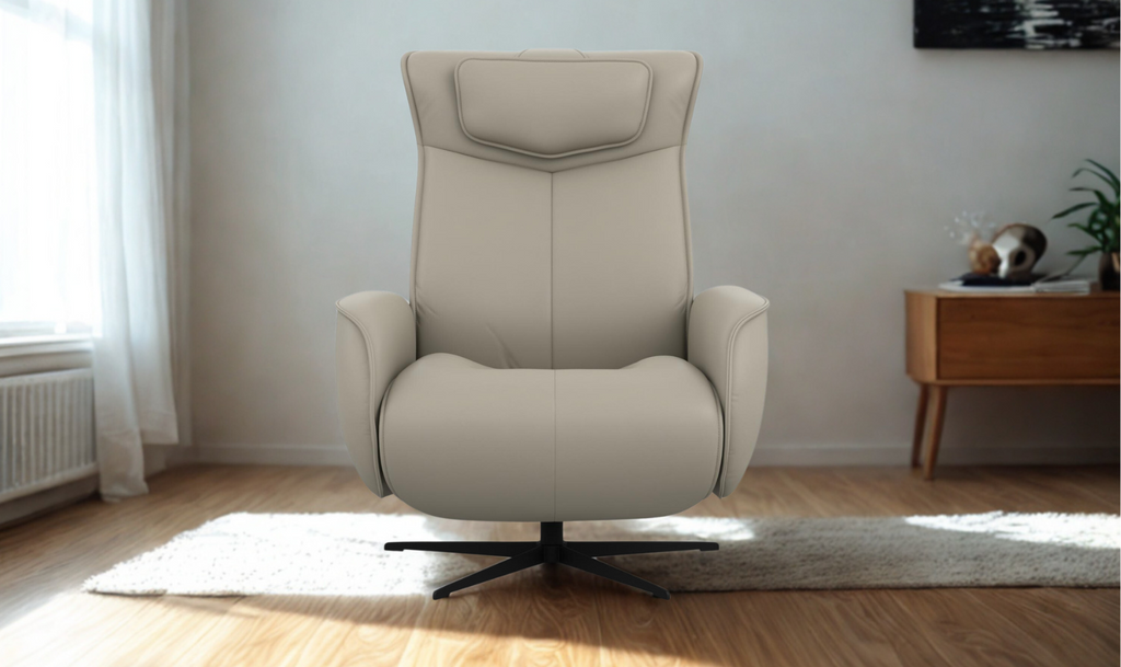 Fjords Axel Leather Power Recliner Chair with Swivel Glider Base