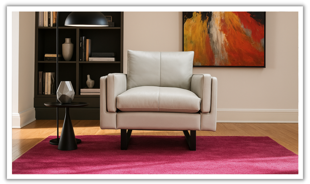 Fjords Endless 1-Seat Leather Upholstered Sofa Chair With Two Color Option-jennifer furniture