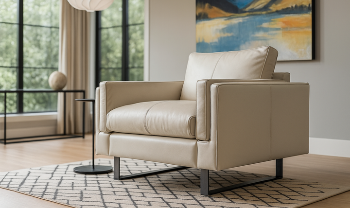 Fjords Endless 1-Seat Leather Upholstered Sofa Chair With Two Color Option-jennifer furniture