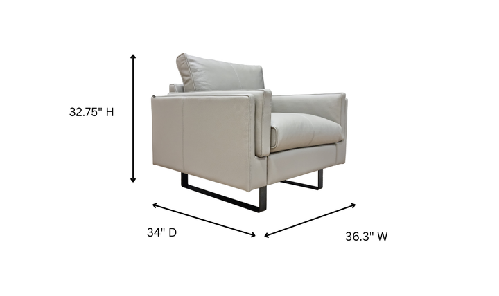 Fjords Endless 1-Seat Leather Upholstered Sofa Chair With Two Color Option-jennifer furniture