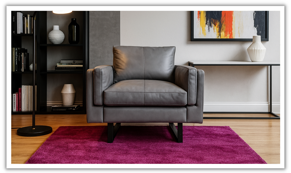 Fjords Endless 1-Seat Leather Upholstered Sofa Chair With Two Color Option-jennifer furniture