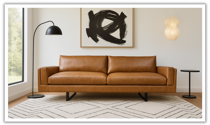 Fjords Endless 3-Seater Leather Upholstered Sofa With Two Color Options-jennifer furniture