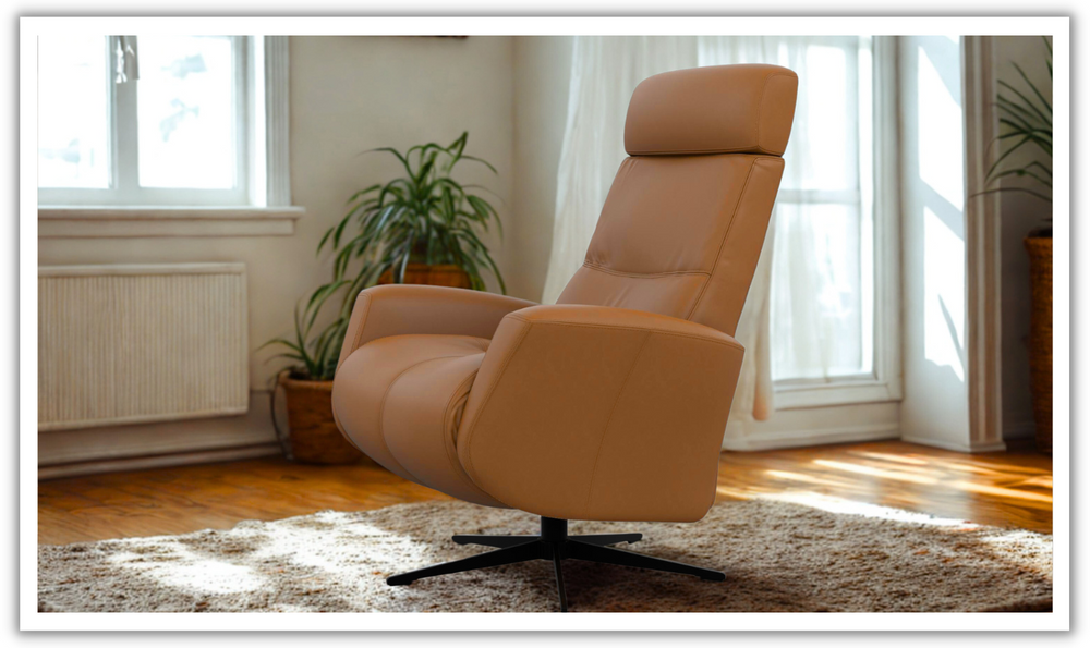 Fjords Magnus Leather Swivel Glider Power Recliner Chair-Jennifer Furniture