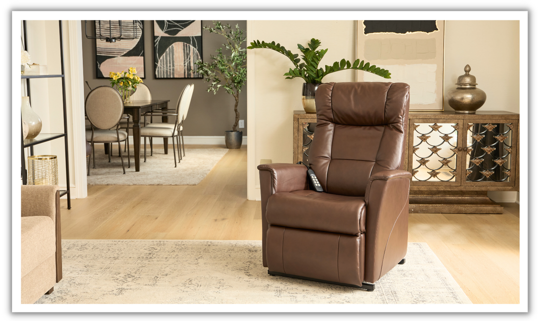 Fjords Memphis Leather Lift Power Glider Chair in Two Sizes-jennifer furniture