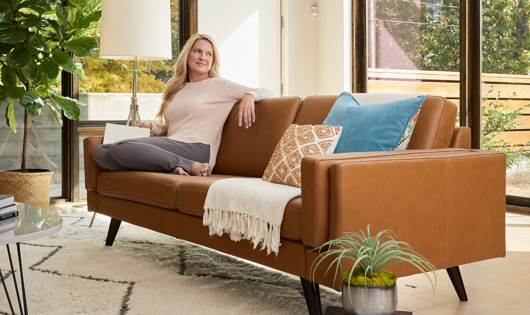 Fjords Nordic 3-Seater Leather Upholstered Sofa