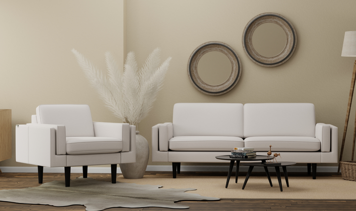 Fjords Nordic 3-Seater Leather Upholstered Sofa