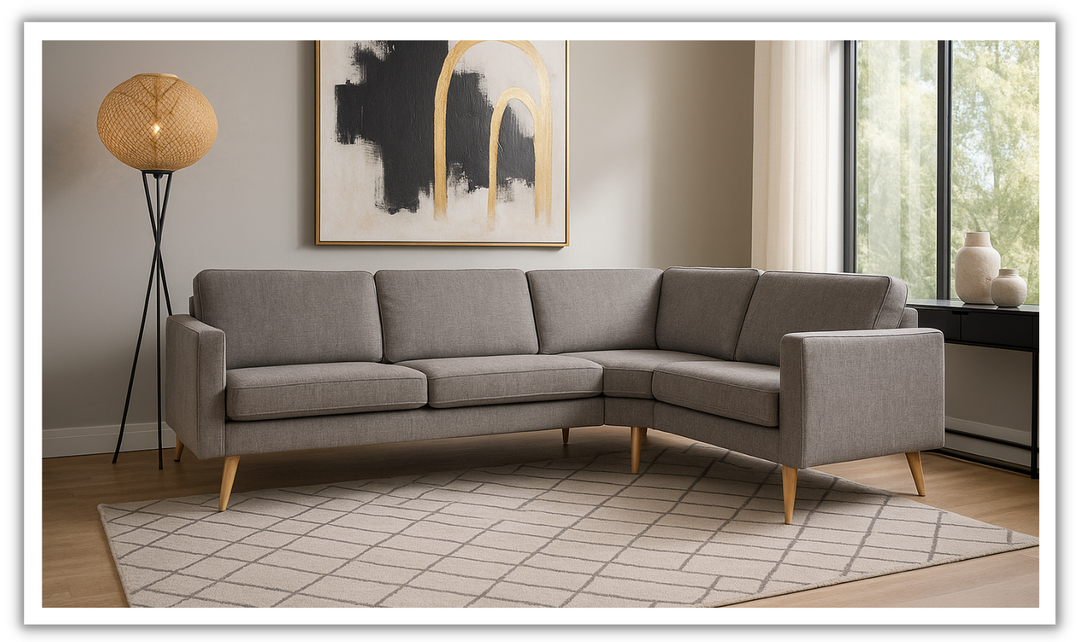 Fjords Nordic 4-Seater Fabric Upholstered Sectional Sofa-jennifer furniture
