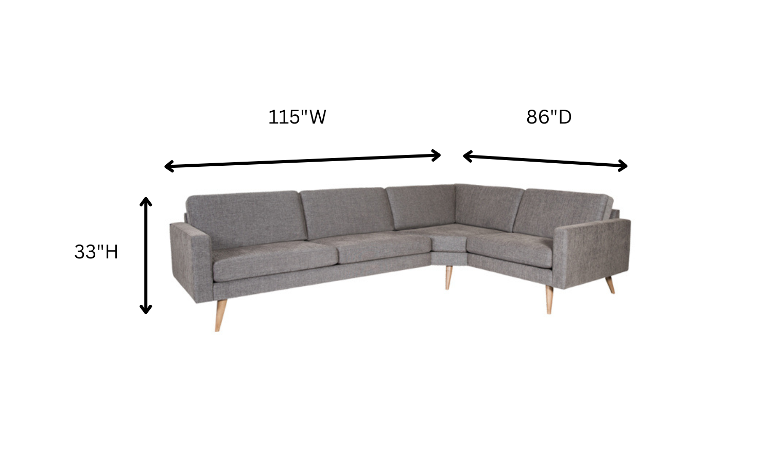 Fjords Nordic 4-Seater Fabric Upholstered Sectional Sofa-jennifer furniture