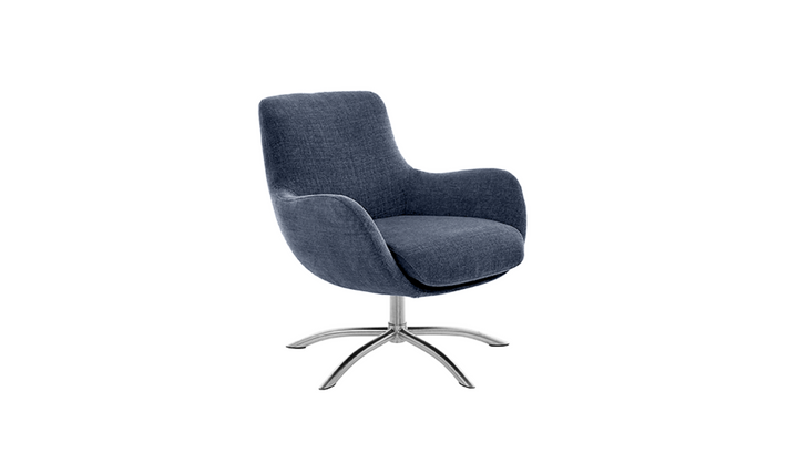 Fjords Skagen Low Back Velvet Chair With Ottoman