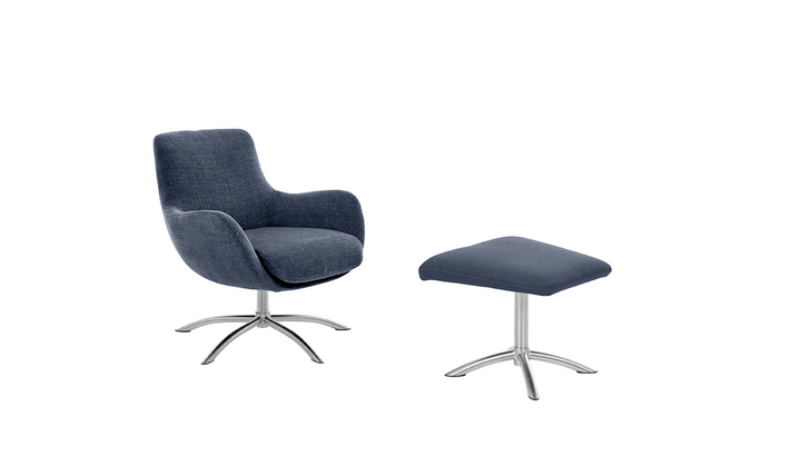 Fjords Skagen Low Back Velvet Chair With Ottoman
