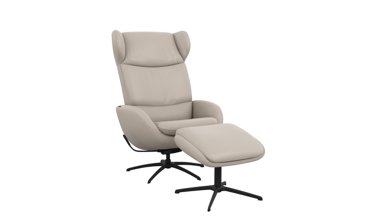 Fjords Stella Recliner Chair and Ottoman with Glide Rocking Swivel Base