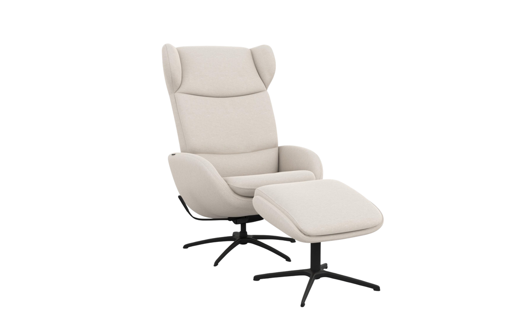 Fjords Stella Recliner Chair and Ottoman with Glide Rocking Swivel Base