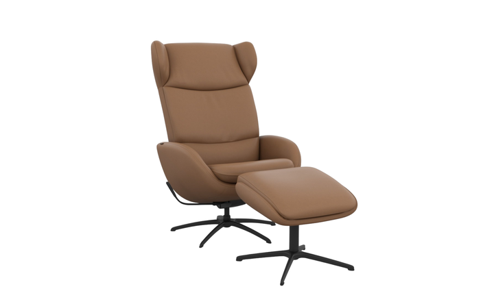 Fjords Stella Recliner Chair and Ottoman with Glide Rocking Swivel Base