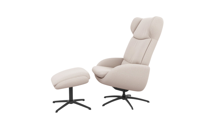 Fjords Stella Recliner Chair and Ottoman with Glide Rocking Swivel Base