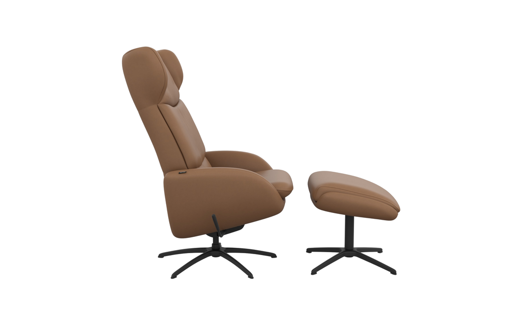 Fjords Stella Recliner Chair and Ottoman with Glide Rocking Swivel Base