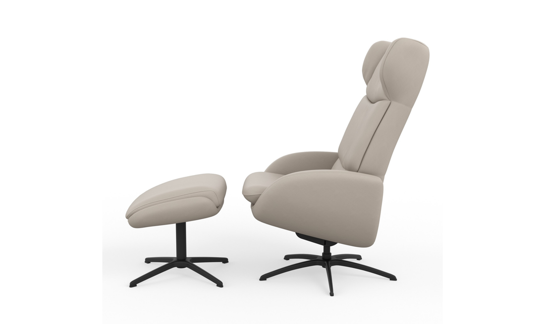 Fjords Stella Recliner Chair and Ottoman with Glide Rocking Swivel Base