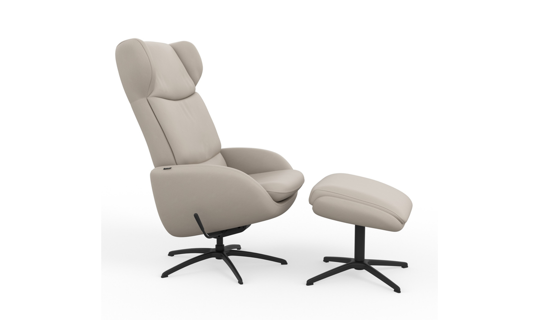 Fjords Stella Recliner Chair and Ottoman with Glide Rocking Swivel Base