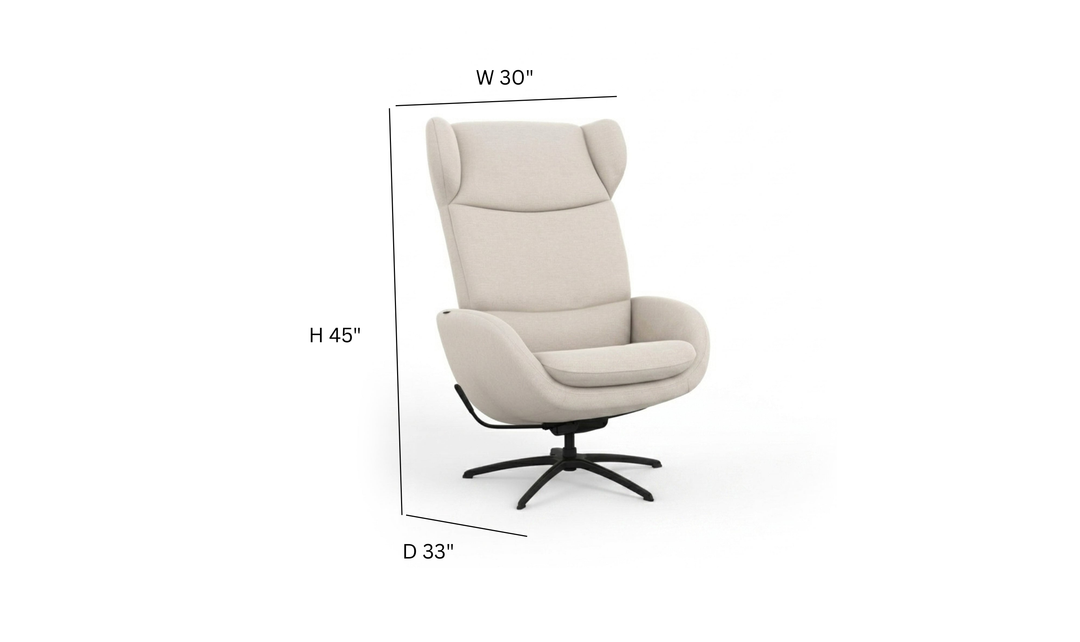 Fjords Stella Recliner Chair and Ottoman with Glide Rocking Swivel Base