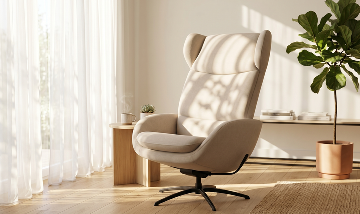 Fjords Stella Recliner Chair and Ottoman with Glide Rocking Swivel Base