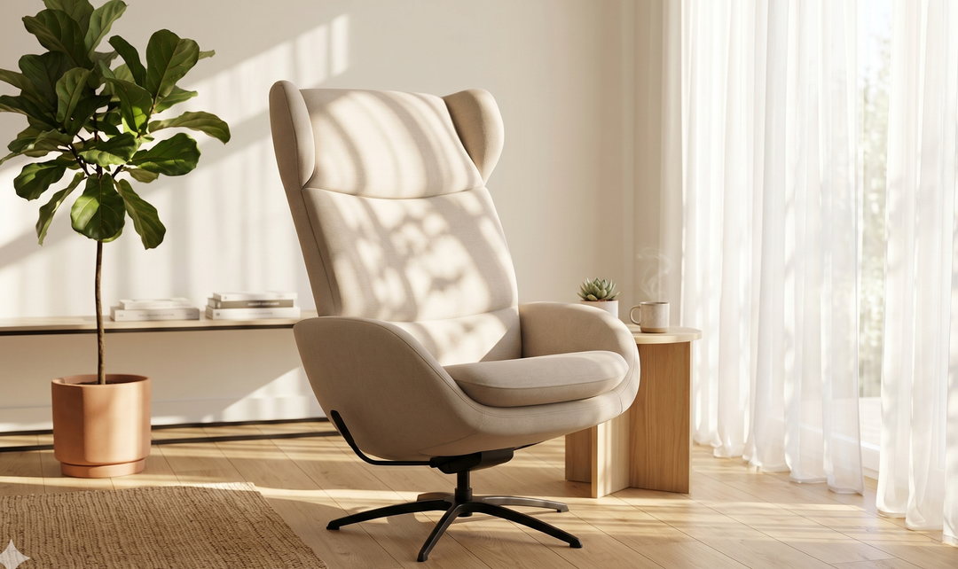 Fjords Stella Recliner Chair and Ottoman with Glide Rocking Swivel Base