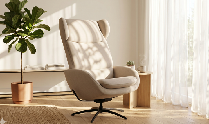 Fjords Stella Recliner Chair and Ottoman with Glide Rocking Swivel Base