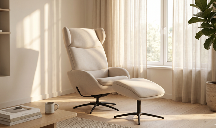 Fjords Stella Recliner Chair and Ottoman with Glide Rocking Swivel Base