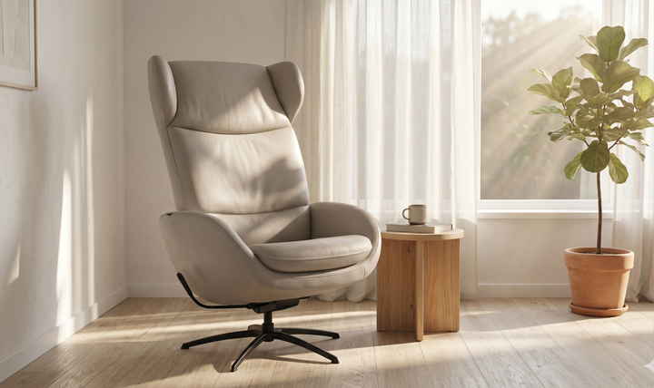 Fjords Stella Recliner Chair and Ottoman with Glide Rocking Swivel Base