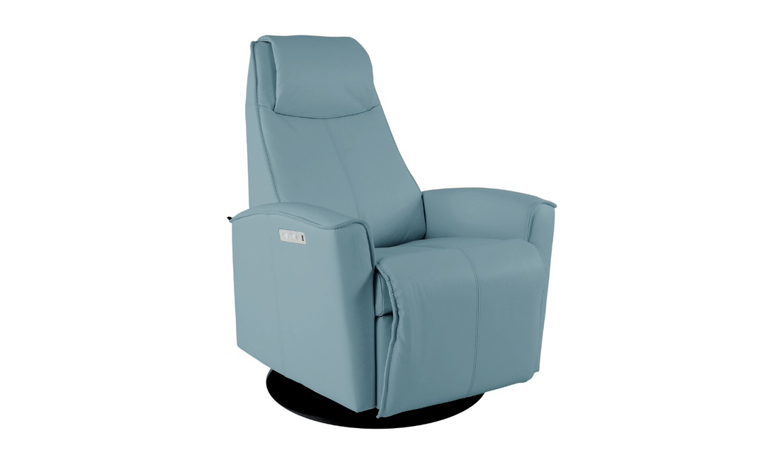 Fjords Urban Leather Swivel Glider Power Recliner Chair in Two Sizes