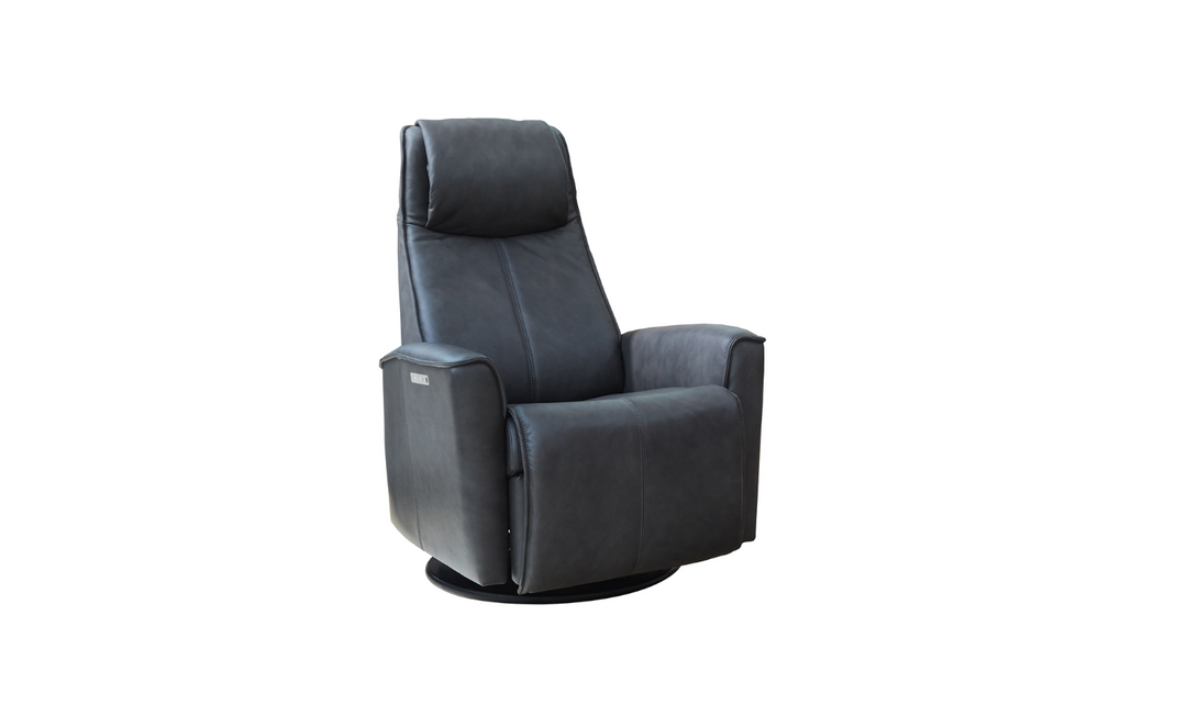 Fjords Urban Leather Swivel Glider Power Recliner Chair in Two Sizes