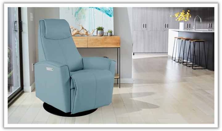 Fjords Urban Leather Swivel Glider Power Recliner Chair in Two Sizes