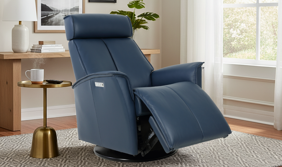 Fjords Venice Leather Power Swing Relaxer Recliner Chair(Small/Large)