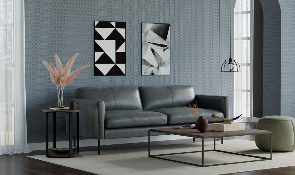 Fjords Villa Leather Upholstered 2-pieces Living Room Set (Sofa + Chair)-jennifer furniture