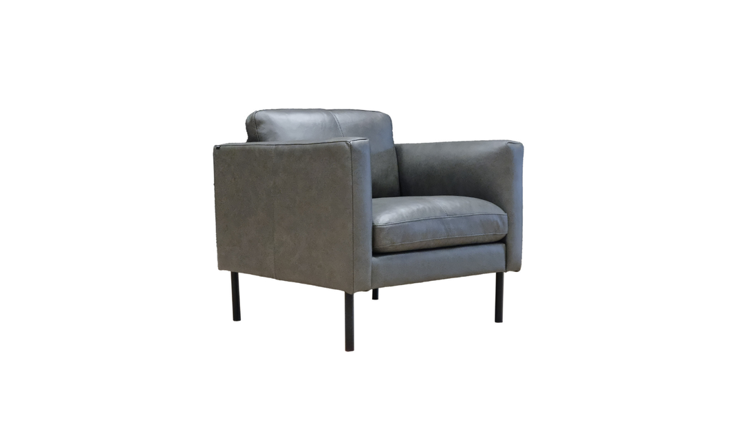Fjords Villa Leather Upholstered 2-pieces Living Room Set (Sofa + Chair)-jennifer furniture