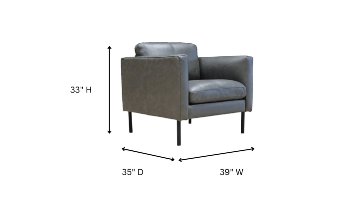 Fjords Villa Leather Upholstered 2-pieces Living Room Set (Sofa + Chair)