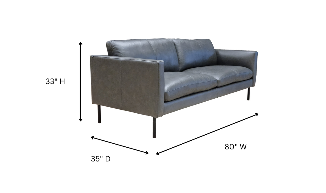 Fjords Villa Leather Upholstered 2-pieces Living Room Set (Sofa + Chair)