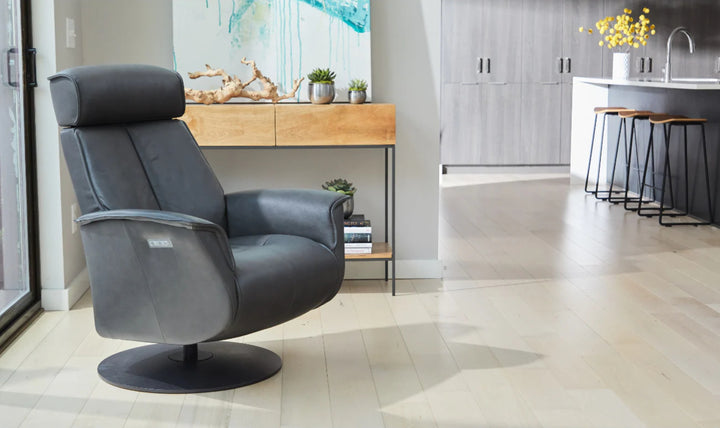 Fjords Bo Leather Swivel Glider Power Recliner Chair-Jennifer Furniture