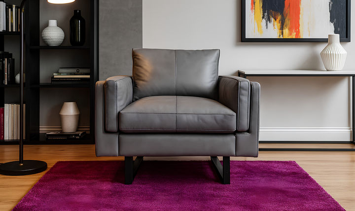Fjords Endless 1-Seat Leather Upholstered Sofa Chair With Two Color Option