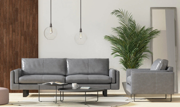 Fjords Endless 3-Seater Leather Upholstered Sofa With Crisp Modern Design