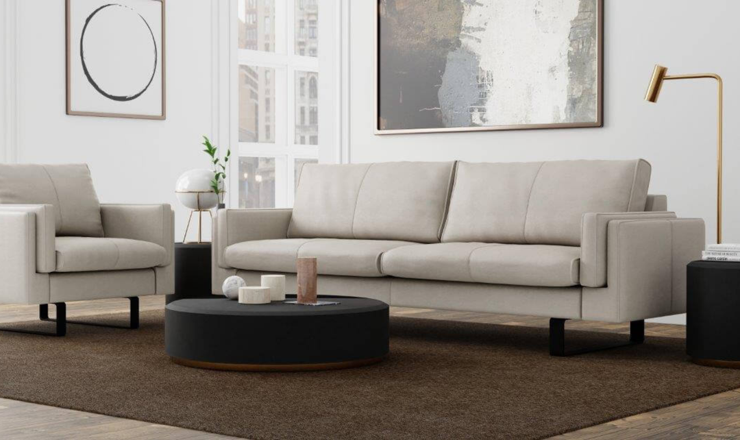 Fjords Endless 3-Seater Leather Upholstered Sofa With Crisp Modern Design