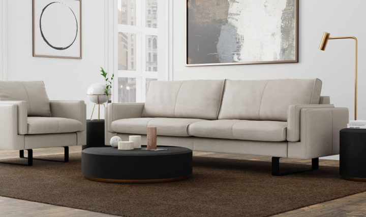 Fjords Endless 3-Seater Leather Upholstered Sofa With Crisp Modern Design