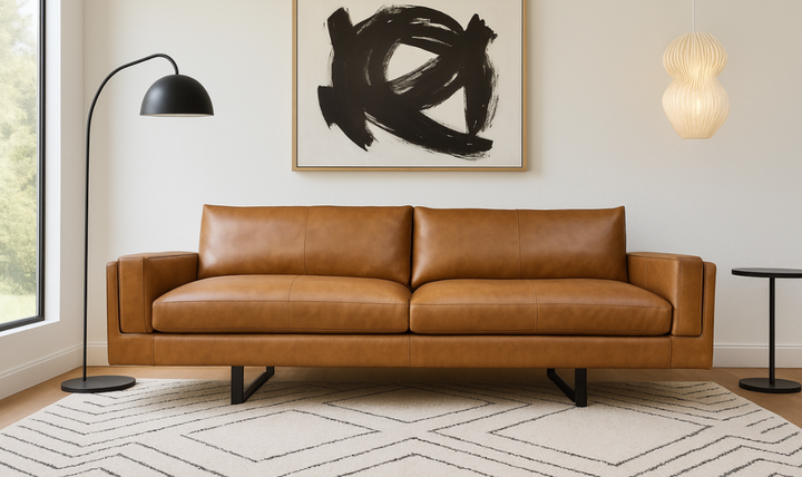 Fjords Endless 4-Seater Leather Upholstered Sofa With Two Color Options