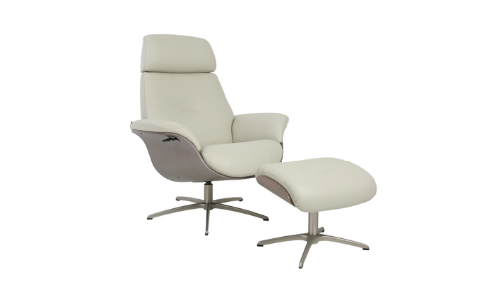 Fjords Falcon Swivel Manual Recliner Chair with Footstool